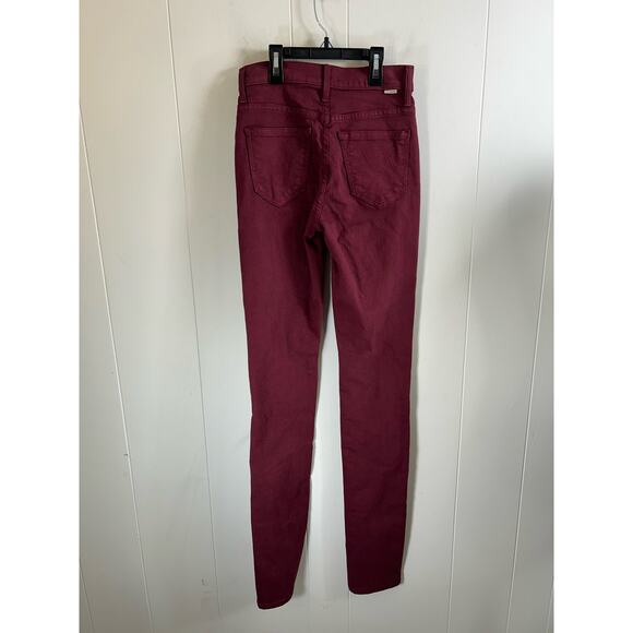 Mother Jeans The Rascal Sliced Up Heel Jeans In Burgundy Women’s Size 24 NWOT - Picture 6 of 10